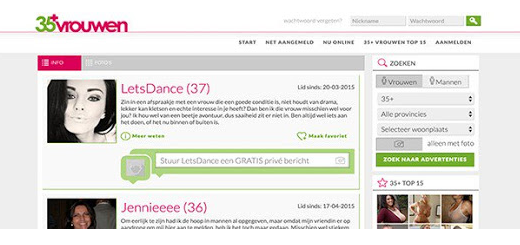 35plusvrouwen.nl Voorbeeld website