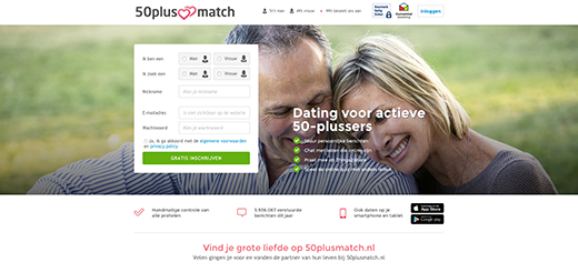 50plusmatch.nl Voorbeeld website