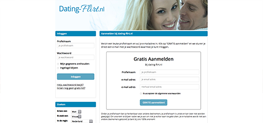 Dating-Flirt.nl Voorbeeld website