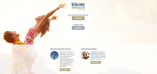 KleineMensen-Dating.nl Voorbeeld website