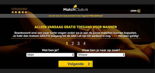 Matchclub.nl Voorbeeld website
