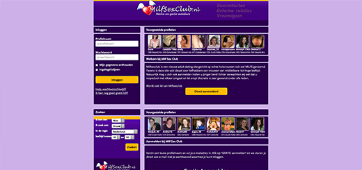 Milfsexclub.nl Voorbeeld website