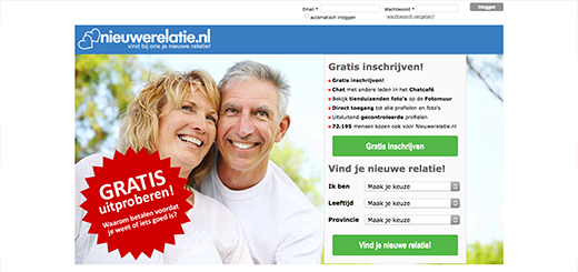 Website voorbeeld Nieuwerelatie.nl