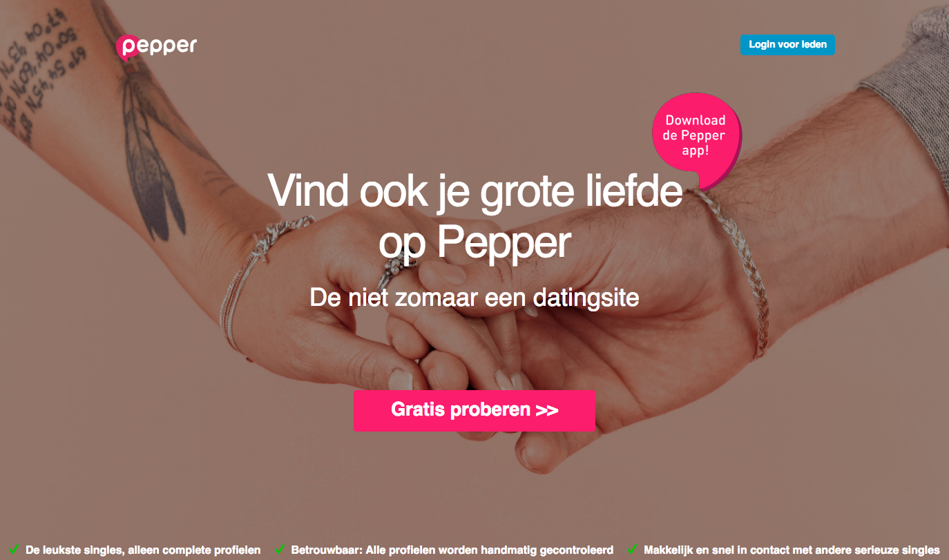 Pepper datingsite preview NL