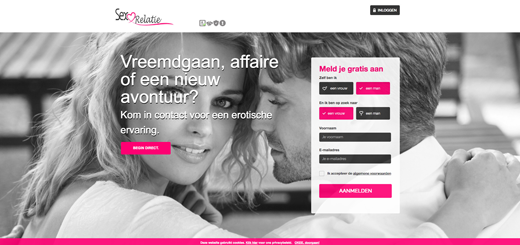 Sex-Relatie website screenshot