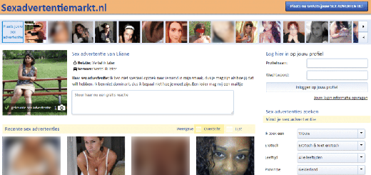 Sexadvertentiemarkt.nl Voorbeeld website