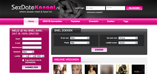 Sexdatekanaal.nl Voorbeeld website