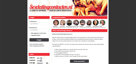 Sexdatingcontacten.nl Voorbeeld website