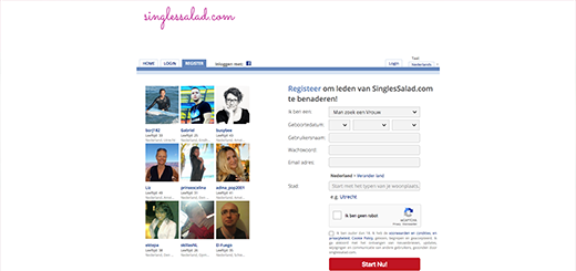 Singlessalad.comVoorbeeld website