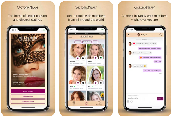 VictoriaMilan dating App Screenshots