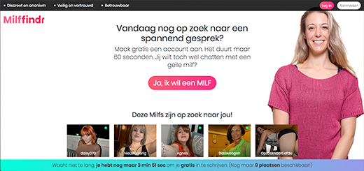 Milffindr.nl Voorbeeld website